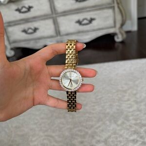 MICHAEL KORS Darci Pavé Gold-Tone Watch - New Without Box
